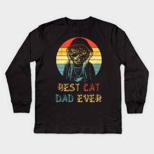 Best Cat Dad Ever Kids Long Sleeve T-Shirt